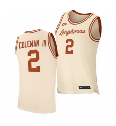 Texas Longhorns Matt Coleman Iii Cream Retro Texas Longhorns Jersey