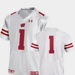 Men Wisconsin Badgers 1 White College Football Premier Jersey