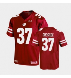 Men Wisconsin Badgers Garrett Groshek Replica Red Football Jersey