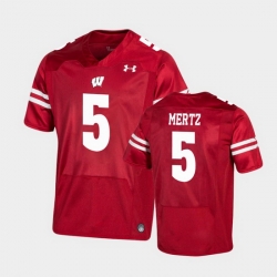 Men Wisconsin Badgers Graham Mertz Premier Red Football Jersey