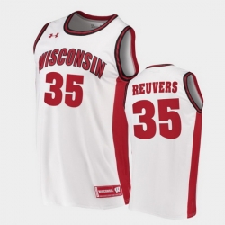 Men Wisconsin Badgers Nate Reuvers Replica White College Basketball Jersey