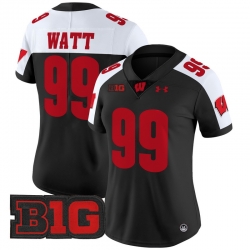 Women Wisconsin Badgers 99 J J Watt Black Alternate 2024 Vapor Limited Jersey All Stitched