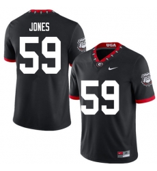 2020 Men #59 Broderick Jones Georgia Bulldogs Mascot 100th Anniversary College Football Jerseys Sale
