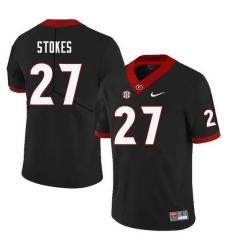 Men #27 Eric Stokes Georgia Bulldogs College Football Jerseys-Black