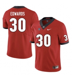 Men #30 Daijun Edwards Georgia Bulldogs College Football Jerseys Sale-Red Anniversary