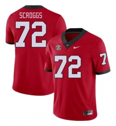 Men #72 Griffin Scroggs Georgia Bulldogs College Football Jerseys Stitched-Red