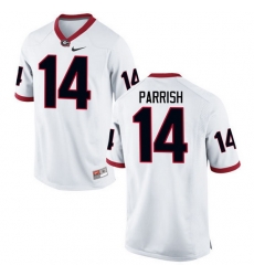 Men Georgia Bulldogs #14 Malkom Parrish College Football Jerseys-White