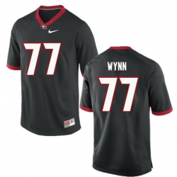 Men Georgia Bulldogs #77 Isaiah Wynn College Football Jerseys-Black