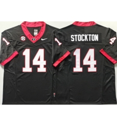 Men Georgia Bulldogs Black #14 Gunner Stockton Stitched NCAA Jersey Men Georgia Bulldogs Black #14 Gunner Stockton Stitched NCAA Jersey