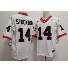 Men Georgia Bulldogs Nike Gunner Stockton #14 White Home NCAA Football Men Georgia Bulldogs Nike Gunner Stockton #14 White Home NCAA Football
