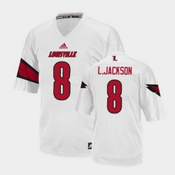 Men Louisville Cardinals Lamar Jackson College Football White Jersey