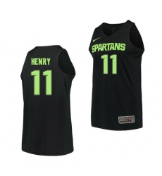 Michigan State Spartans Aaron Henry Black Replica Men'S Jersey