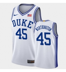 Duke Blue Devils Keenan Worthington White Authentic Men'S Jersey