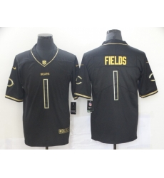 Nike Bears 1 Justin Field Black Gold Vapor Untouchable Limited Jersey