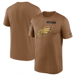 Men Philadelphia Eagles 2023 Brown Salute To Service Legend Performance T Shirt