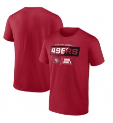 Men San Francisco 49ers Scarlet X Bud Light T Shirt