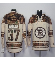 Bruins #37 Patrice Bergeron Cream Camo Stitched NHL Hoody