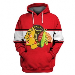 Men Chicago Blackhawks Red All Stitched Hooded Sweatshirt