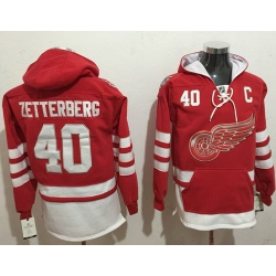 Men Detroit Red Wings 40 Henrik Zetterberg Red Name  26 Number Pullover NHL Hoodie