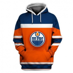 Men Edmonton Oilers Orange All Stitched Hooded Sweatshirt