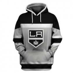 Men LA Los Angeles Kings Gray All Stitched Hooded Sweatshirt