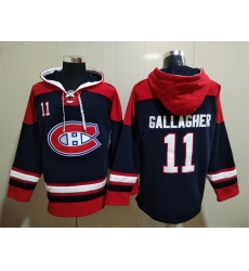 Men Montreal Canadiens Brendan Gallagher 11 Blue Stitched NHL Hoodie