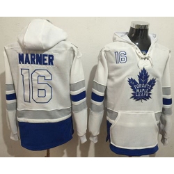 Men Toronto Maple Leafs 16 Mitchell Marner White Name  26 Number Pullover NHL Hoodie