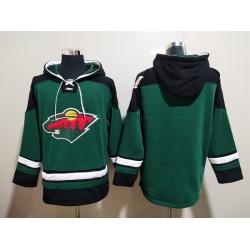 Men's Minnesota Wild Blank Green Ageless Must-Have Lace-Up Pullover Hoodie