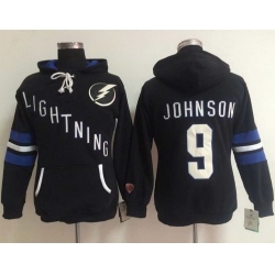 Tampa Bay Lightning 9 Tyler Johnson Black Women Old Time Heidi NHL Hoodie