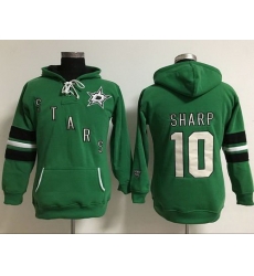 Dallas Stars 10 Patrick Sharp Green Women Old Time Heidi Hoodie NHL Hoodie