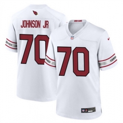 Men Arizona Cardinals 70 Paris Johnson Jr White 2023 Draft Stitched Game Football Jersey