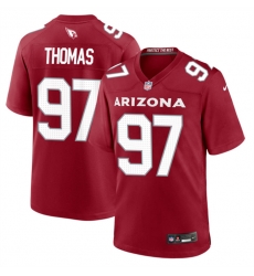 Men Arizona Cardinals 97 Cameron Thomas Red 2023 Stitched Game Football Jersey