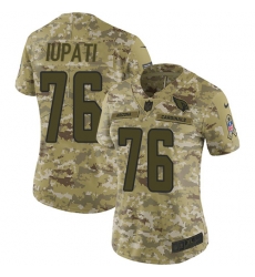 Nike Cardinals #76 Mike Iupati Camo Women Stitched NFL Limited 2018 Salute to Service Jersey