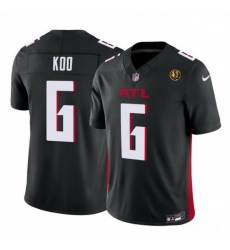 Men Atlanta Falcons 6 Younghoe Koo Black 2023 F U S E  With John Madden Patch Vapor Limited Stitched Football Jersey