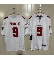 Men Atlanta Falcons  9 Michael Penix Jr  White 2026 New Vapor Untouchable Limited Stitched Football Jersey