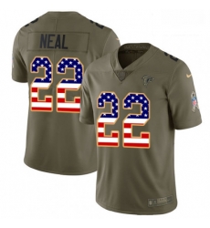 Men Nike Atlanta Falcons 22 Keanu Neal Limited OliveUSA Flag 2017 Salute to Service NFL Jersey