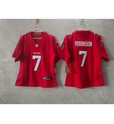 Women Atlanta Falcons 7 Bijan Robinson Red 2026 New F U S E Stitched Jersey Women Atlanta Falcons 7 Bijan Robinson Red 2026 New F U S E Stitched Jersey
