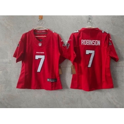 Women Atlanta Falcons  7 Bijan Robinson Red 2026 New F U S E  Stitched Jersey  