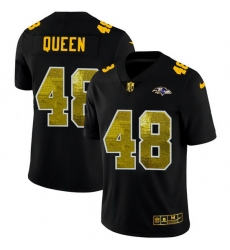 Baltimore Ravens 48 Patrick Queen Men Black Nike Golden Sequin Vapor Limited NFL Jersey