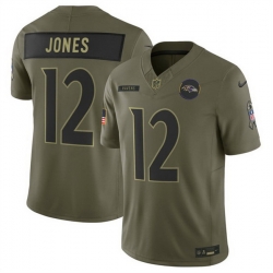 Men Baltimore Ravens 12 Jacoby Jones Olive 2025 F U S E  Salute to Service Limited Football Jersey
