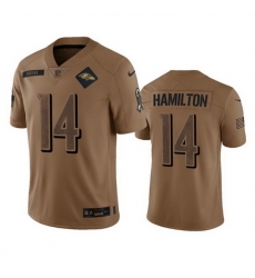 Men Baltimore Ravens 14 Kyle Hamilton 2023 Brown Salute To Service Limited Jersey