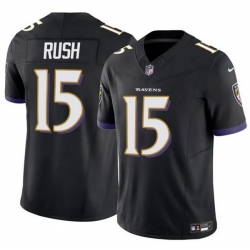 Men Baltimore Ravens 15 Cooper Rush Black 2025 F U S E Vapor Limited Football Jersey