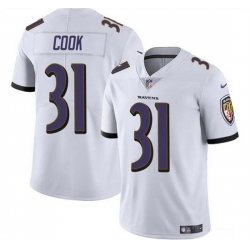 Men Baltimore Ravens 31 Dalvin Cook White Vapor Limited Football Jersey