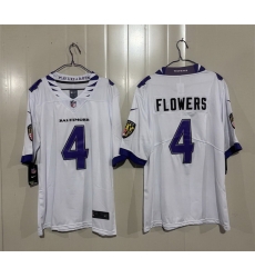 Men Baltimore Ravens 4 Zay Flowers White 2026 Vapor Stitched Limited Football Jersey Men Baltimore Ravens 4 Zay Flowers White 2026 Vapor Stitched Limited Football Jersey