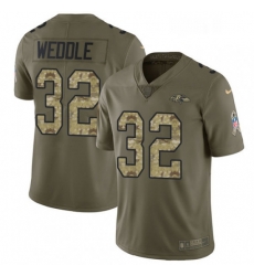 Mens Nike Baltimore Ravens 32 Eric Weddle Limited OliveCamo Salute to Service NFL Jersey