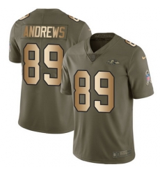 Nike Ravens #89 Mark Andrews Olive Gold Mens Stitched NFL Limited 2017 Salute To Service Jersey