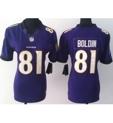 Women Nike Baltimore Ravens 81 Anquan Boldin Purple LIMITED Jerseys