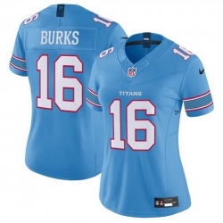 Women ennessee Titans  16 Treylon Burks Light Blue 2026 F U S E  Vapor Limited Stitched Football Jersey  