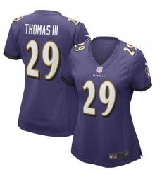 Womens Baltimore Ravens 29 Earl Thomas Nike Purple Game Jersey