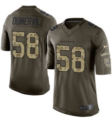 Nike Ravens #58 Elvis Dumervil Green Youth Stitched NFL Limited Salute to Service Jersey